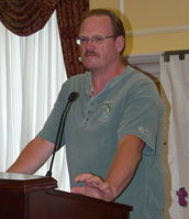 Rob Graham at the podium